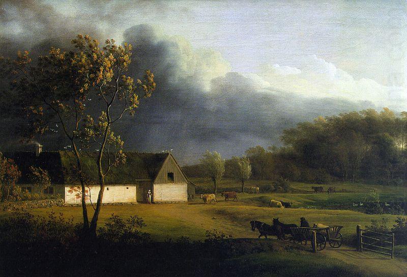 Jens Juel A Storm Brewing Behind a Farmhouse in Zealand china oil painting image
